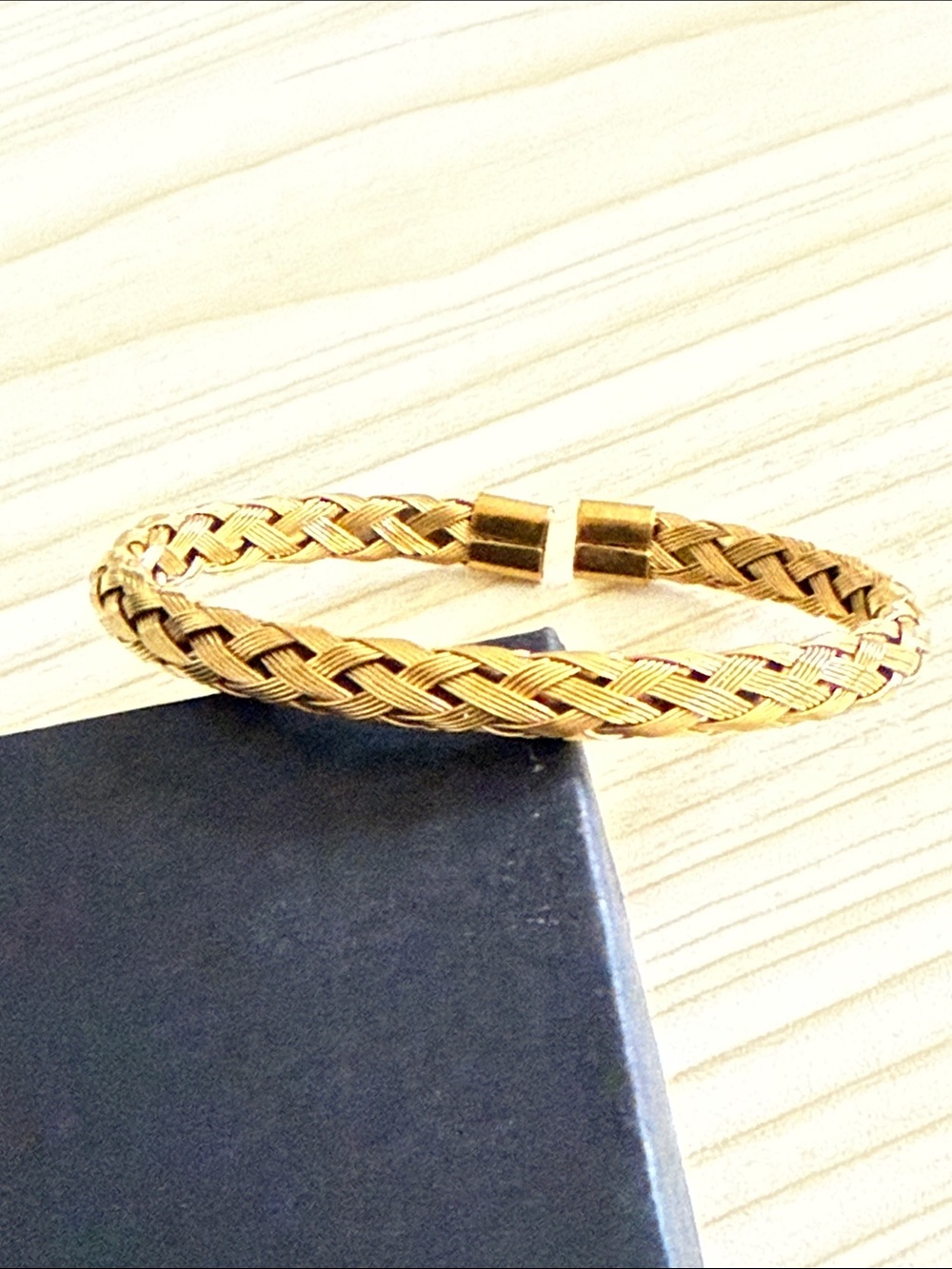 Fashion Jewelry Braided Open Cuff Bracelet - Gold